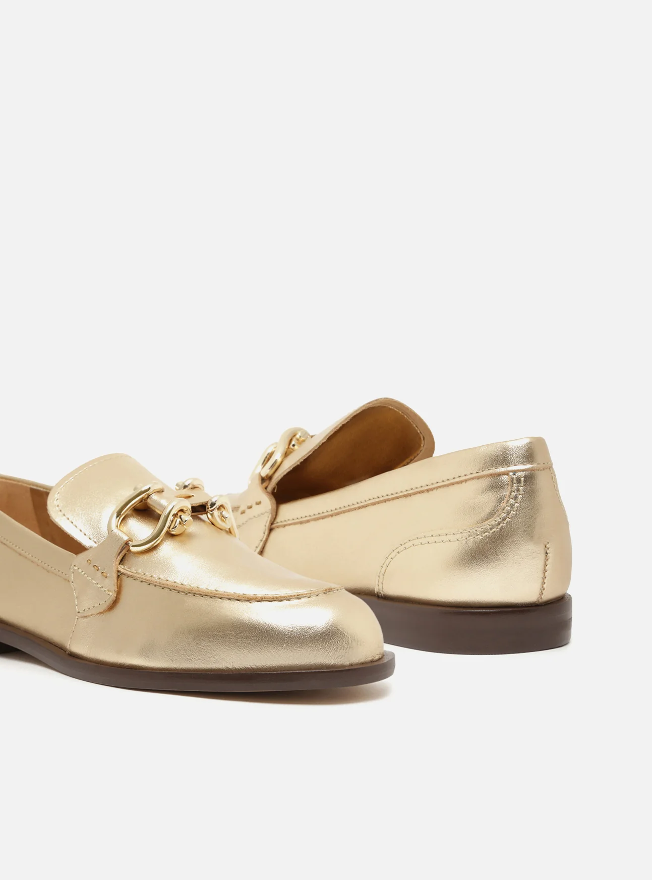 Caroline Gold Leather Loafer - Image 5
