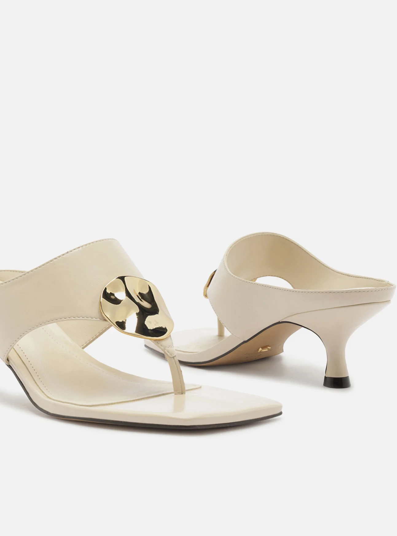 Coraline Low Stiletto Leather Sandal - Image 4