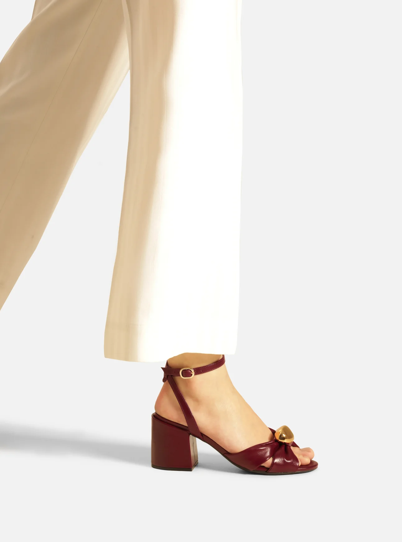 Flora Mid Block Leather Sandal - Image 3