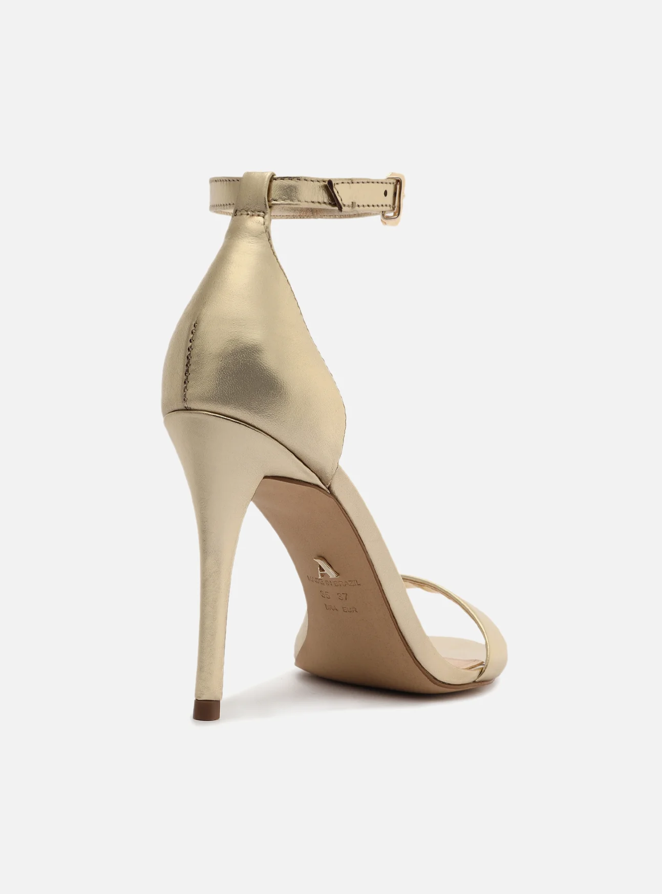 Isabelli Leather Gold Sandal - Image 3