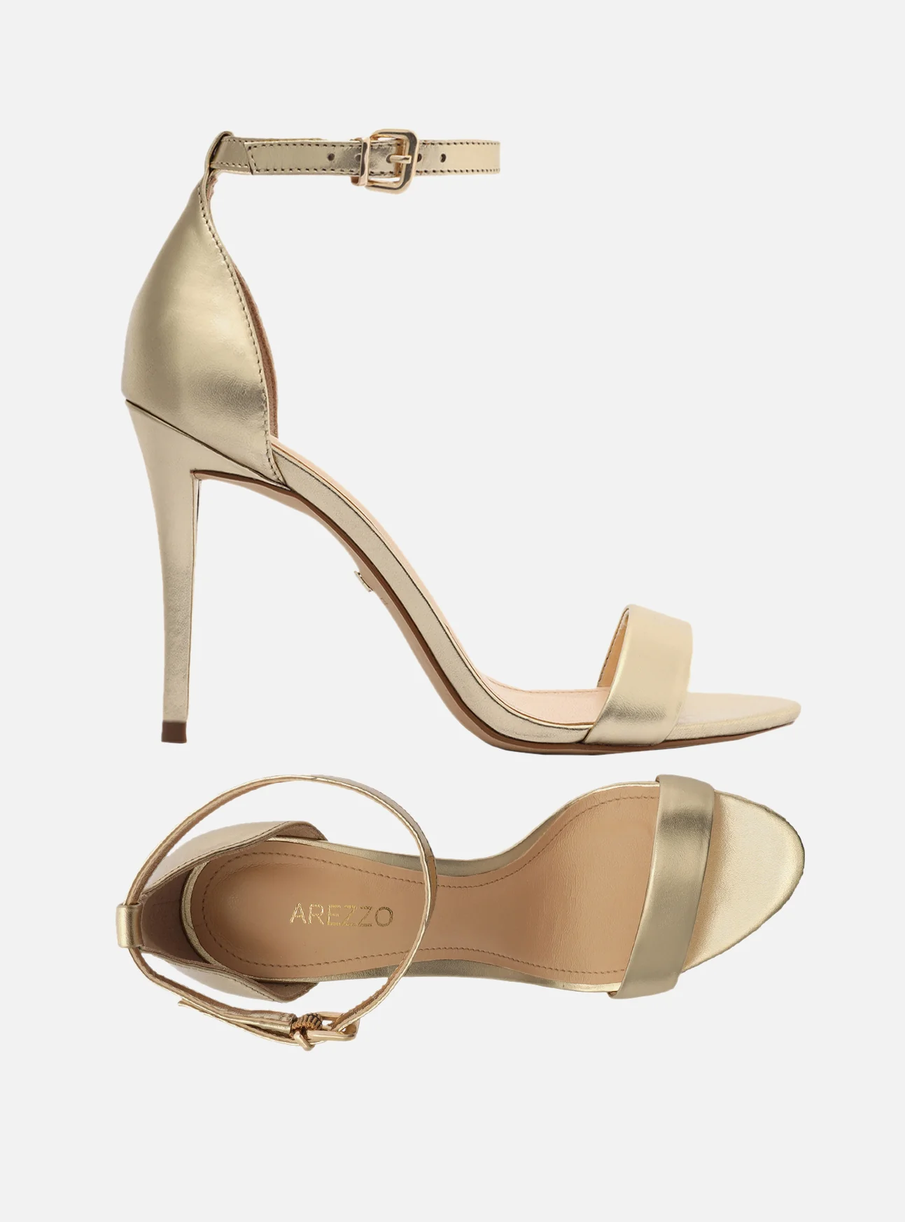 Isabelli Leather Gold Sandal - Image 6