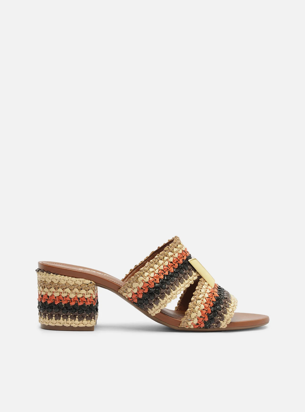 Jackie Mid Block Synthetic Sandal