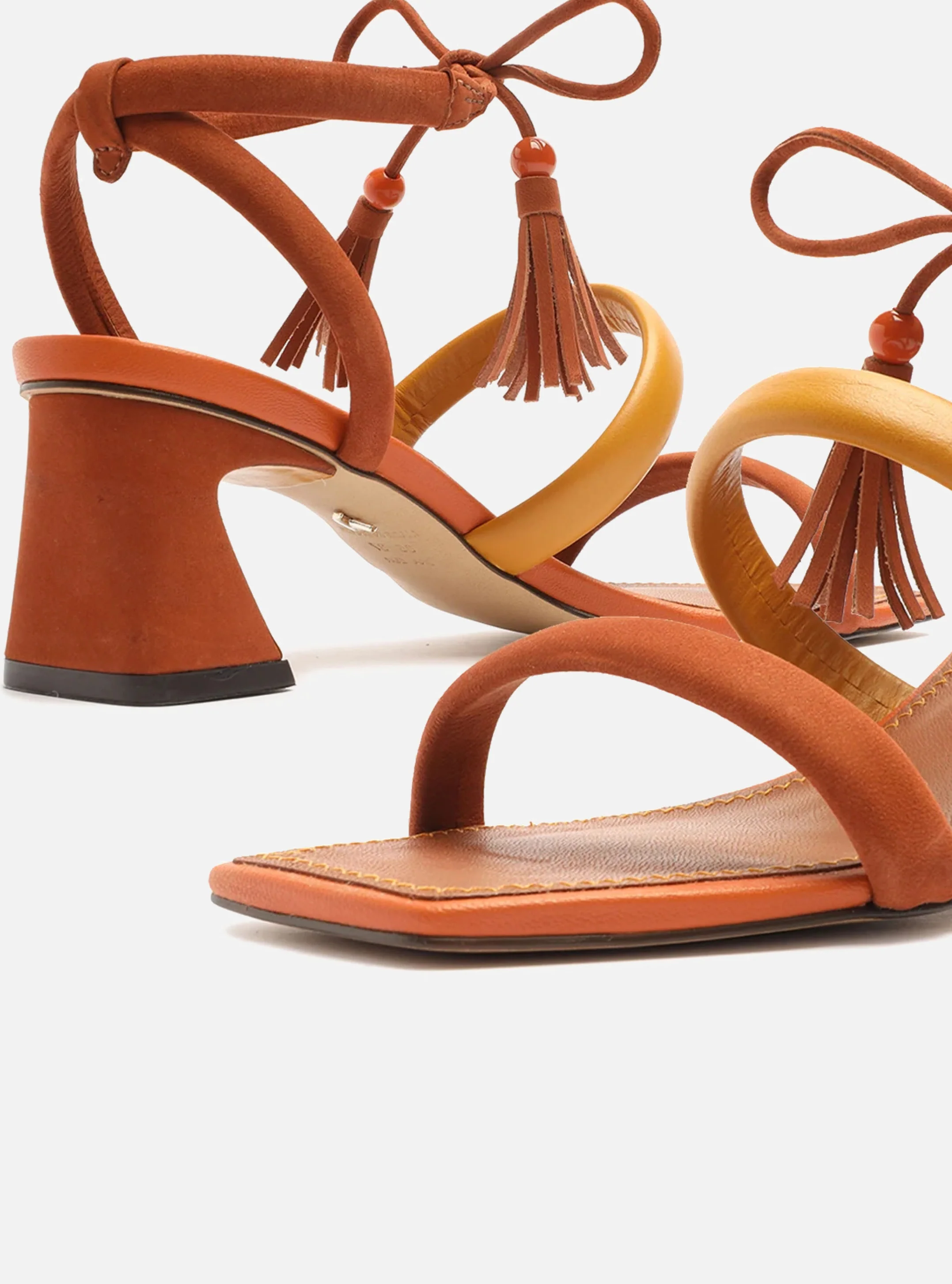Lenny Leather Frin  Block Sandal - Image 4