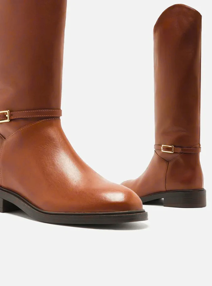 Mckenna Leather Wide Block Boot - Image 4