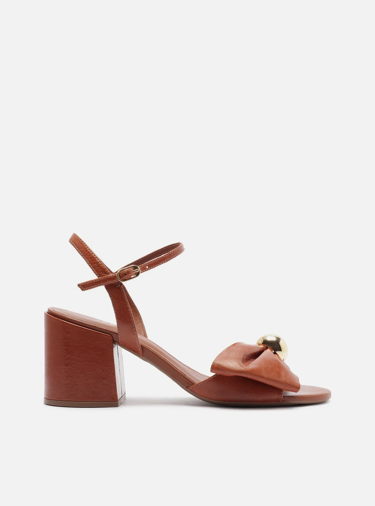 Rayna Mid Block Leather Sandal