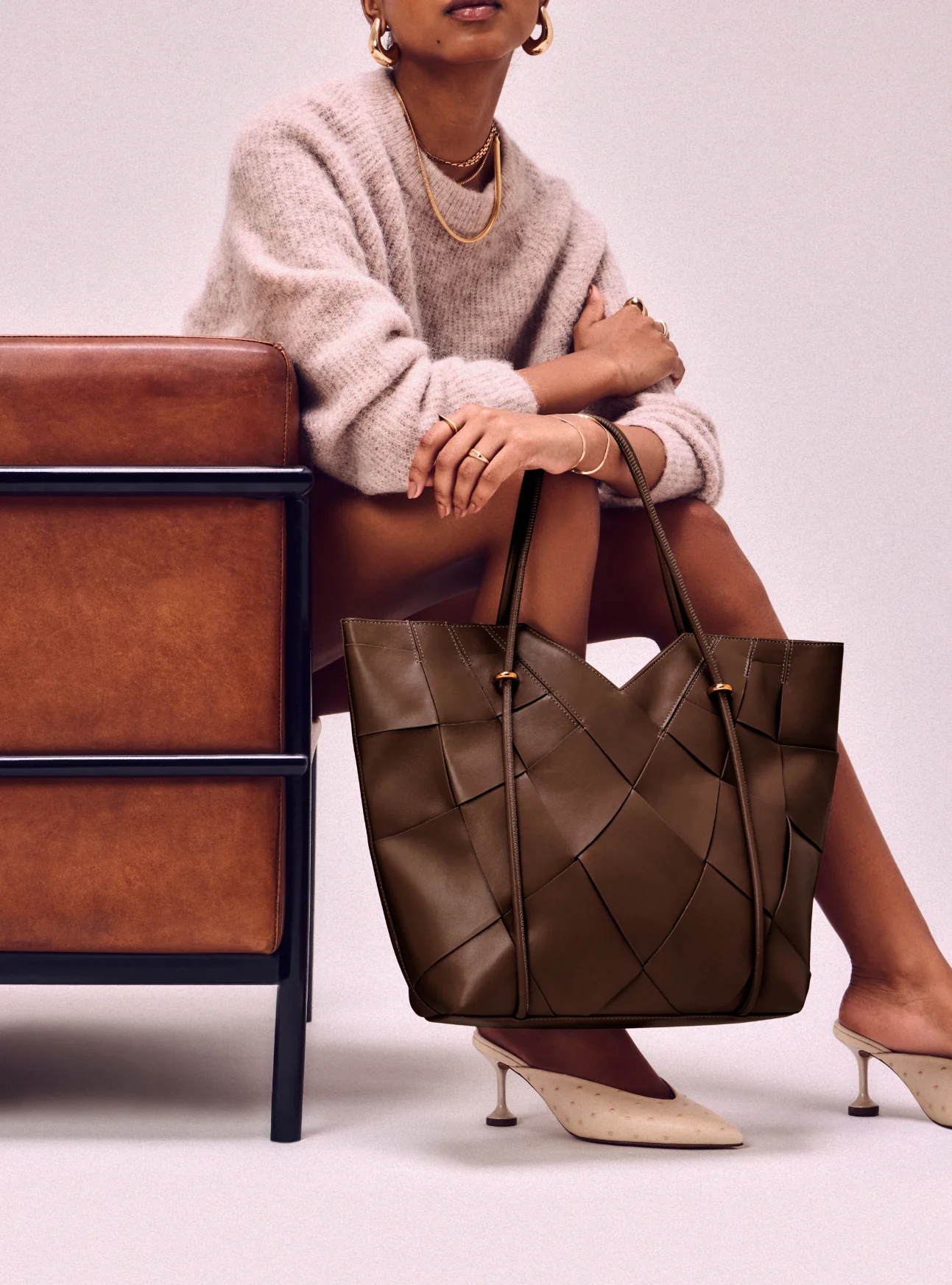 Sarah Large Leather Shopping Bag - Image 4