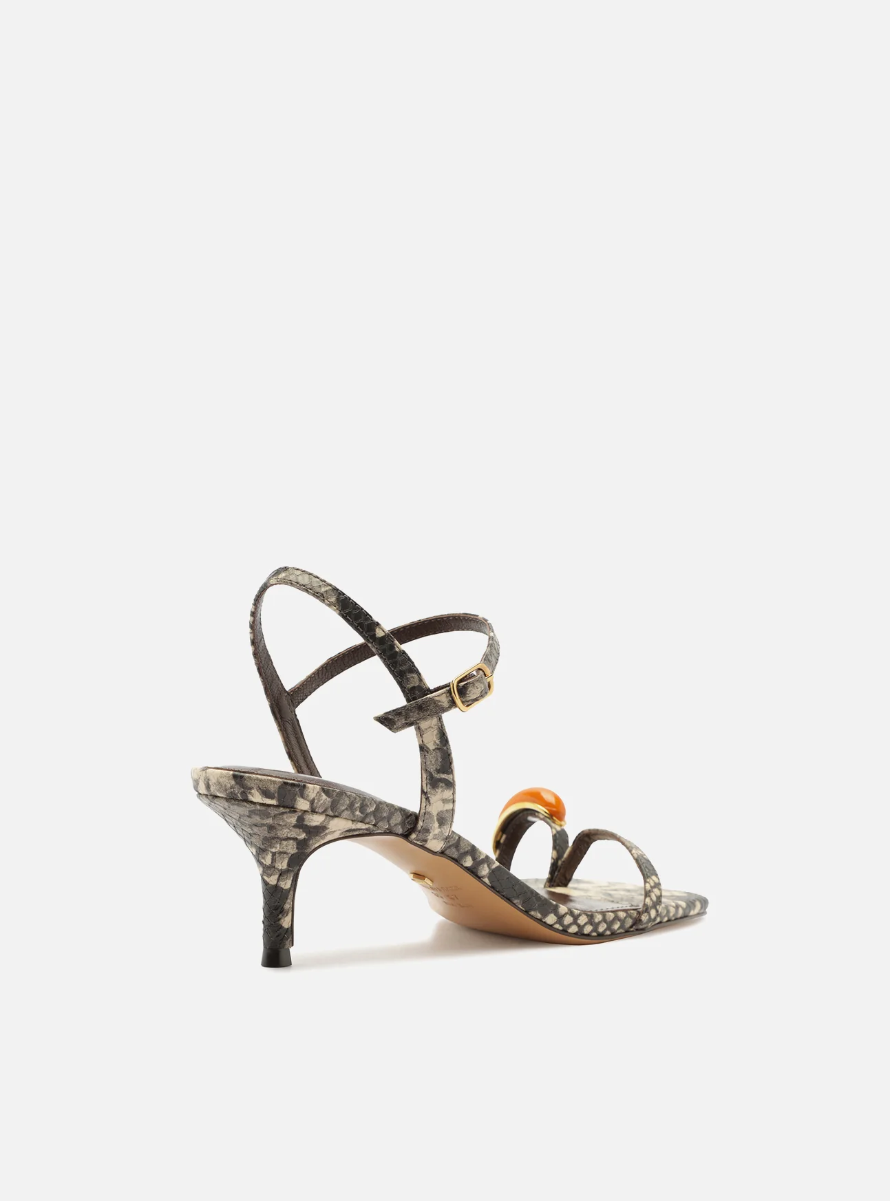 Sofia Mid Stiletto Leather Sandal - Image 3