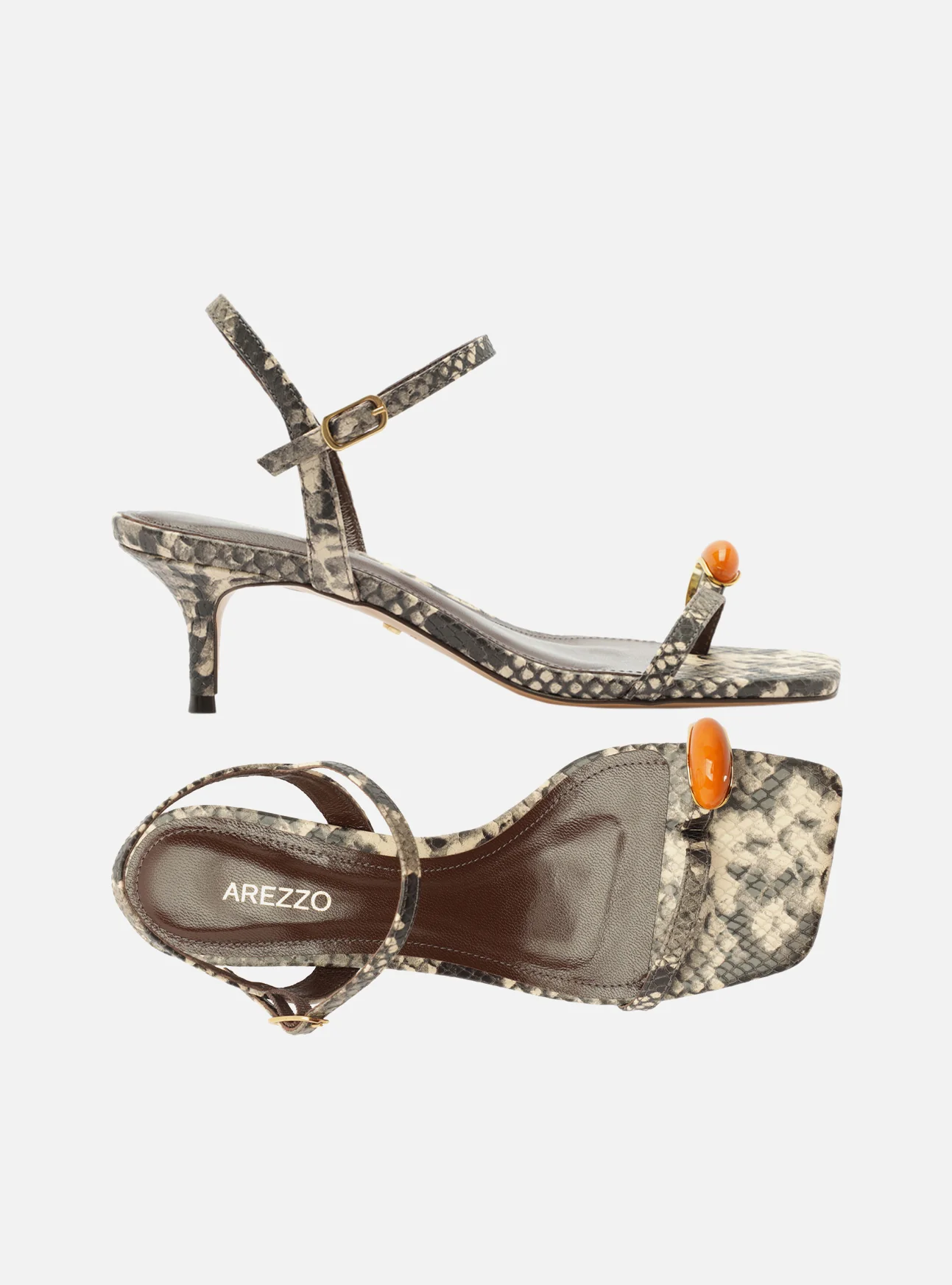 Sofia Mid Stiletto Leather Sandal - Image 5