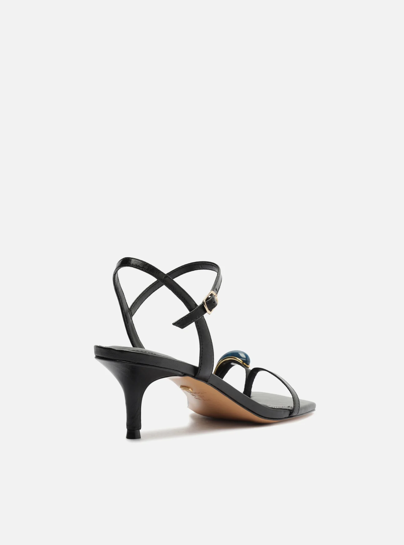 Sofia Mid Stiletto Leather Sandal - Image 3